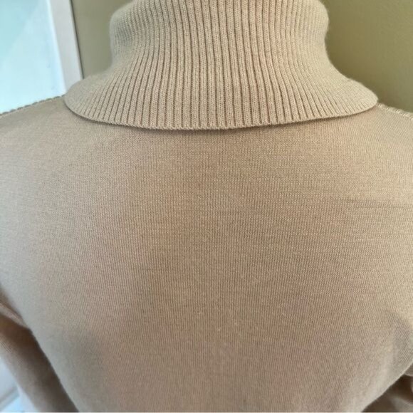 Koradior Women’s Sweater Size Small EU 38 Lined with Soft Fabric Turtleneck Tan - Picture 7 of 14